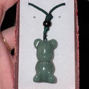 Green Bear jade Pendant Necklace